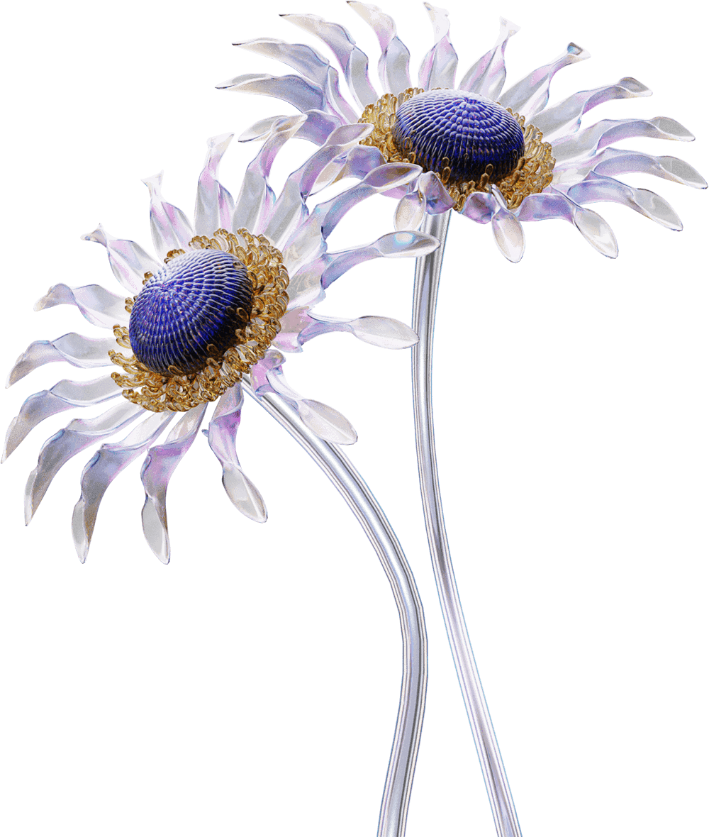 Abstract glass botanical form